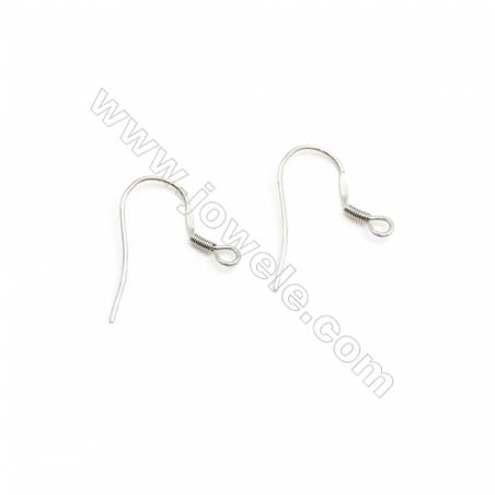 304 Stainless Steel Earring Hook  Earwires  Size 18x21mm Pin 0.7mm  Hole 1.2mm  1000pcs/pack