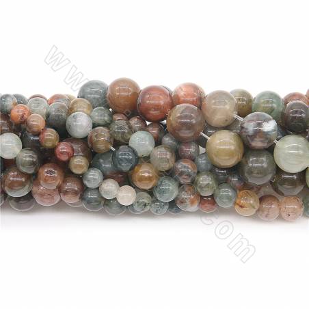 Collier de perles de jaspe océanique naturel rond diamètre 6-12mm trou 1.2mm 15~16''/cordeau