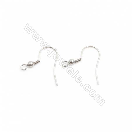 304 Stainless Steel Earring Hook  Earwires  Size 20x22mm Pin 0.7mm  Hole 2mm  1000pcs/pack