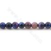 Collier de perles d'oeil de tigre bleu teinté rond diamètre 4-10mm trou 1.2mm 15''-16''/cordeau