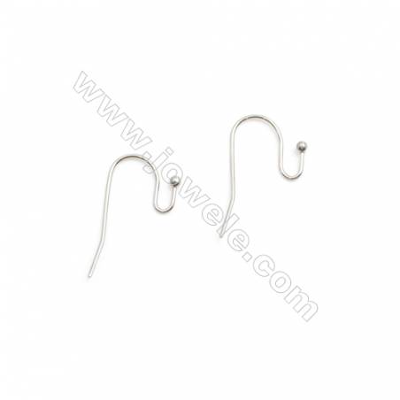 304 Stainless Steel Earring Hook  Earwires  Size 12x21mm Pin 0.7mm  Ball 1.8mm  1000pcs/pack