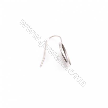 304不鏽鋼耳鉤 尺寸 約14x23毫米 針粗 0.8毫米 圓盤直徑 14毫米 可配戒面使用 150個/包