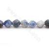 Perles de jaspe bleu naturel à facettes étoile taille 5x6-7x8-8x10mm trou 1.2mm 15''-16''/cordeau