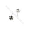 304 Stainless Steel Ear Stud Component for Half-Drilled Beads  Length 13mm Pin 0.7mm  Tray 7mm  450pcs/pack