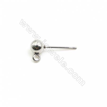 304 Stainless Steel Ear Stud Component  Size 16x5mm Pin 0.8mm  Hole 1.5mm  300pcs/pack