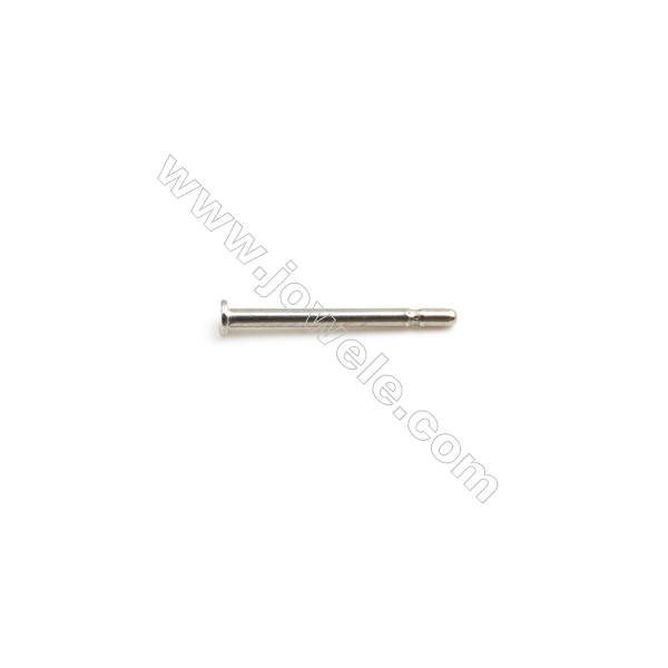 304 Stainless Steel Ear Stud Flat Ear Pin  Length 10mm Pin 0.8mm  Tray 1.5mm  300pcs/pack