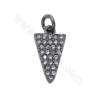 Brass Micro Pave Cubic Zirconia Pendant Triangle Size 8x14mm Hole 2mm  Platinum/Rose Gold/Gun Black Plated 10 Pieces/Pack