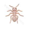 銅製品 吊墜（鑲鋯石）螞蟻 尺寸32x32mm 孔徑2.5mm ×2個/包（鍍 玫瑰金 槍黑色）