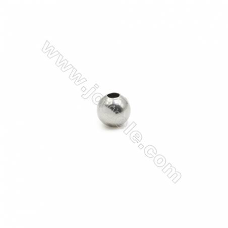 304 Stainless Steel Round Beads, Diameter 8mm, Hole 3mm, 850pcs/pack