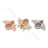 Brass Micro Pave Cubic Zirconia Connector Charms Bee Size 21x15mm Hole1.5mm  Gold/Platinum /Rose Gold Plated 2pcs/Pack