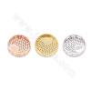 Ottone Micro Pave Cubic Zirconia Charms Occhi Diametro17mm Foro1mm Oro / Platino / Oro Rosa Placcato ×2Pieces
