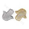 Brass Micro Pave Cubic Zirconia Charms Hand Size 31x32mm Hole 1mm  Gold/Platinum Plated×1Piece