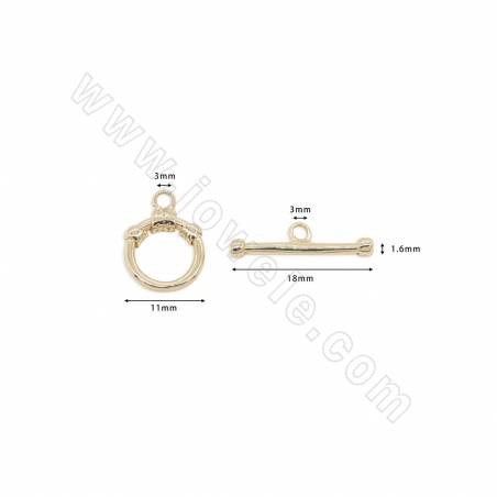 Messing-Kippverschlüsse Vergoldeter Durchmesser 11 mm Loch Ca. 3mm 10 Paare / Pack