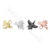 Brass Micro Pave Cubic Zirconia Pendant Bee Size 15x11mm Hole 3mm Gold/Platinum/Rose Gold/Gun Black  Plated 10 Pieces/Pack