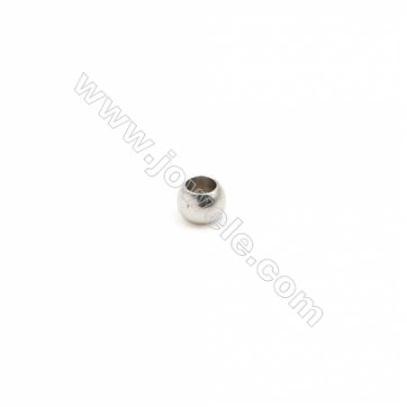 304 Stainless Steel Round Beads, Diameter 3mm, Hole 2mm, 900pcs/pack