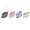 Brass Micro Pave CZ Connector Charms Eyes Size 28x15mm Hole 1mm  Gold/Platinum /Rose Gold /Gun Black Plated 2pcs/Pack