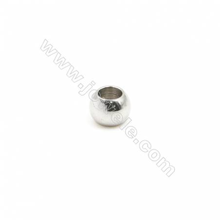 304 Stainless Steel Round Beads Spacer Beads, Diameter 4mm, Hole 2.5mm, 400pcs/pack