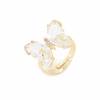 Anello da dito in vetro con finiture in ottone (placcato oro) Farfalla dimensioni 15×19 mm Diametro anello 19-21 mm 5 pezzi/conf