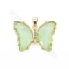 Brass Pendant With Brass Findings Gold-Plated Butterfly  Size 20×27mm Hole 4×6mm 5pcs/Pack