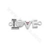Brass Micro Pave Cubic Zirconia Connector Charms ”LOVE ''Size 26x9mm Hole1mm Gold/Platinum/Rose Gold/Gun Black Plated 10pcs/Pack