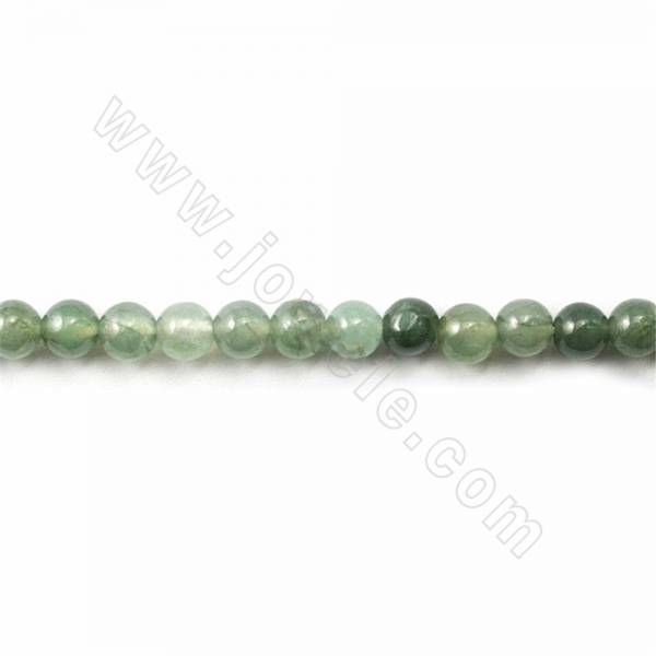 Perles Jade naturelle ronde sur fil  Taille 3.5mm de diamètre  trou 0.8mm environ 110perles/fil  15~16”