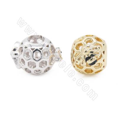 Perles de lanterne en laiton couleur doré ou platine  Taille 13x9mm trou 4mm 10pcs/paquet