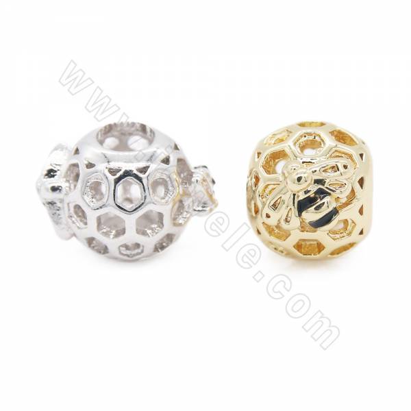 Perles de lanterne en laiton couleur doré ou platine  Taille 13x9mm trou 4mm 10pcs/paquet