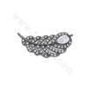 Brass Micro Pave CZ Connector Charms Feather Size 26x12mm Hole 1mm Gold/Platinum/Rose Gold/Gun Black Plated 6pcs/Pack