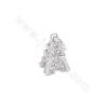 Brass Micro Pave Cubic Zirconia Pendant Tower Size 6x10mm Hole 2.2mm Gold/Platinum/Rose Gold/Gun Black Plated 10pcs/Pack