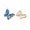 Multi-use Glass Charms  With Gold-Plated Brass Findings Size12×16mm Hole 3mm ×10pcs