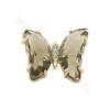 Multi-uso vetro Charms farfalla con oro placcato in ottone trova dimensioni 16 × 19 millimetri foro 3 millimetri × 10pcs