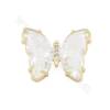 Multi-use Glass Charms  Butterfly  With Gold-Plated Brass Findings Size 16×19mm Hole 3mm ×10pcs