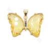 Glasanhänger mit vergoldeten Messingfunden Schmetterlingsgröße 20 × 26 mm Loch 3 × 6 mm 6 Stück / Pack
