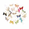 Glass Pinch Bails Charms For Clothes Shoes With Gold-Plated Brass Findings Butterfly Size 12×16mm 10pcs/Pack
