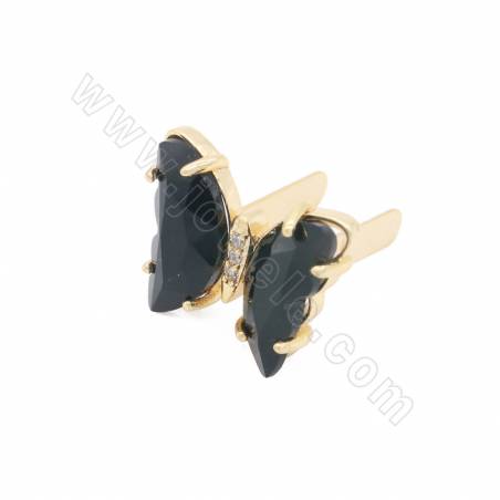 Vetro Pinch Bails Charms per le scarpe vestiti con oro placcato in ottone trova la dimensione farfalla 12 × 16 mm 10pcs / pack