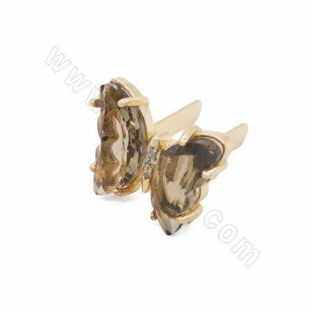 金張りの真鍮の調査結果の蝶が付いている衣服の靴のためのガラス Pinch の釘の魅力は 12×16mm 10pcs/Pack を大きさで分類します