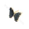 Vetro Pinch Bails Charms con finiture in ottone placcato oro per vestiti scarpe farfalla dimensioni 15 × 19 mm 10pcs / pack