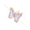 Glas Prise Kaution Charms mit vergoldeten Messing Befunde für Kleidung Schuhe Schmetterling Größe 15 × 19mm