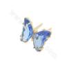 Glass Pinch Bails Charms With Gold-Plated Brass Findings  For Clothes Shoes Butterfly Size 15×19mm 10pcs/Pack