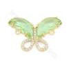 Glasverbinder mit vergoldeten Messingfunden Schmetterlingsgröße 19 × 30 mm Loch 3 mm 5 Stück / Packung