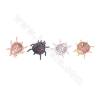 Brass Micro Pave CZ Connector Charms  Ladybug Size18x18mm Hole 1mm Gold/Platinum/Rose Gold/Gun Black Plated 4pcs/Pack