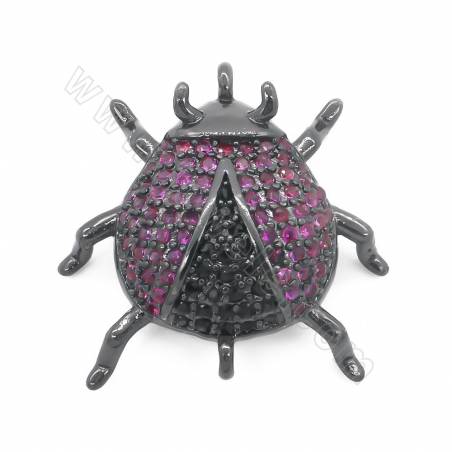 Connecteur en laiton avec micro-perles en zircon cubique Taille 18x18mm Trou 1mm Plaqué or/platine/or rose/noir canon 4pcs/pack