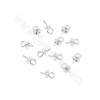 925 Sterling Silver Pendant Cup Bail  Length 6mm  Tray 3mm  Pin 0.5mm  Hole 1mm  50pcs/Pack