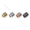 Brass Micro Pave Cubic Zirconia Findings Bead Size8x9 Hole 4mm Gold/Platinum/Rose Gold/Gun Black Plated 4pcs/Pack