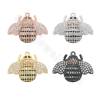 Brass Micro Pave Cubic Zirconia Pendant Bees Size  21x16mm Hole 1mm Gold/Platinum/Rose Gold/Gun Black Plated 2pcs/Pack