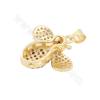 Brass Gold-Plated Micro Pave Cubic Zirconia Pendant Bees Size 20x20mm Hole 2x3mm 4pcs/Pack