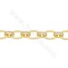 Brass Gold-Plated Micro Pave Cubic Zirconia Chains Oval Width 11mm×1Meter