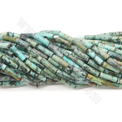 Perles Turquoise africane en colonne sur fil Taille 4×13mm trou 1.5mm environ 30perles 15~16"/fil