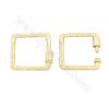 Brass （Gold-Plated） Micro Pave Cubic Zirconia Charms Square Size 27×27mm ×1Piece