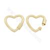 Brass （Gold-Plated） Micro Pave Cubic Zirconia Charms Heart Size 27×27mm 2pcs/Pack